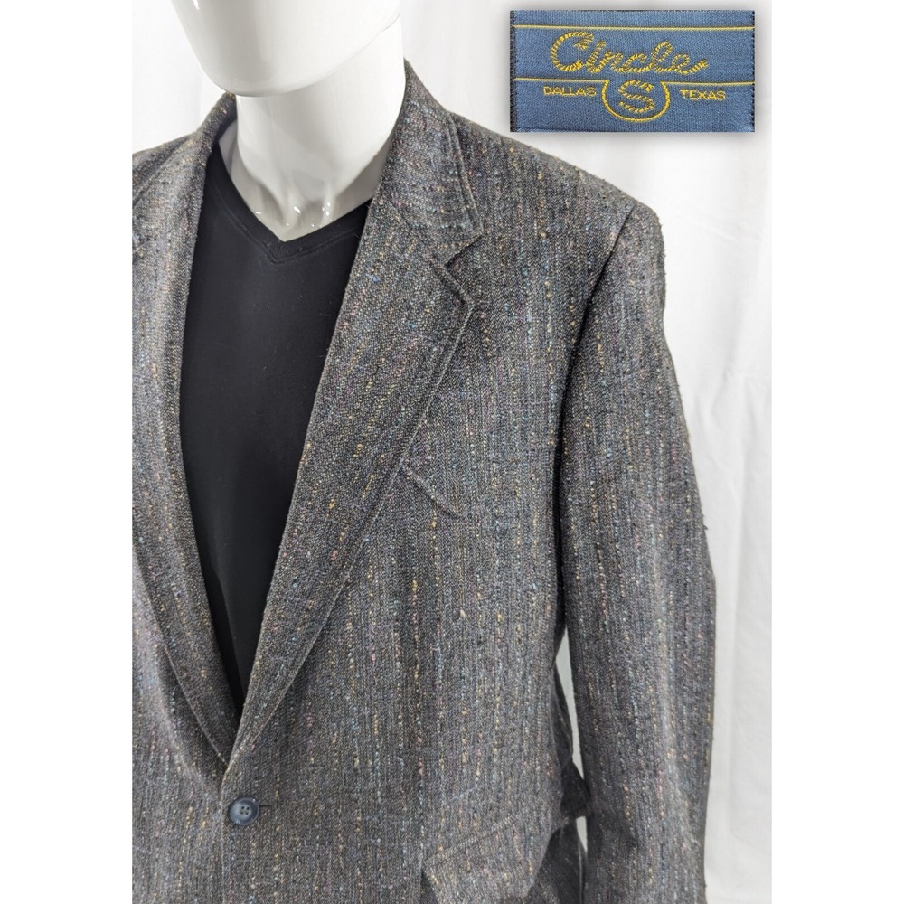 Circle‎ S Western Cut Sports Jacket Blazer Suit Coat Wool 42R Matrix Confetti